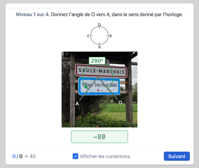 Angles à saisir - Test psychotechnique pilote de ligne sur Pilotest