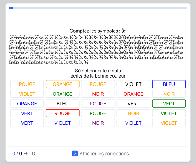Attention 2 + Tâches Perturbatrices - Test psychotechnique pilote de ligne sur Pilotest