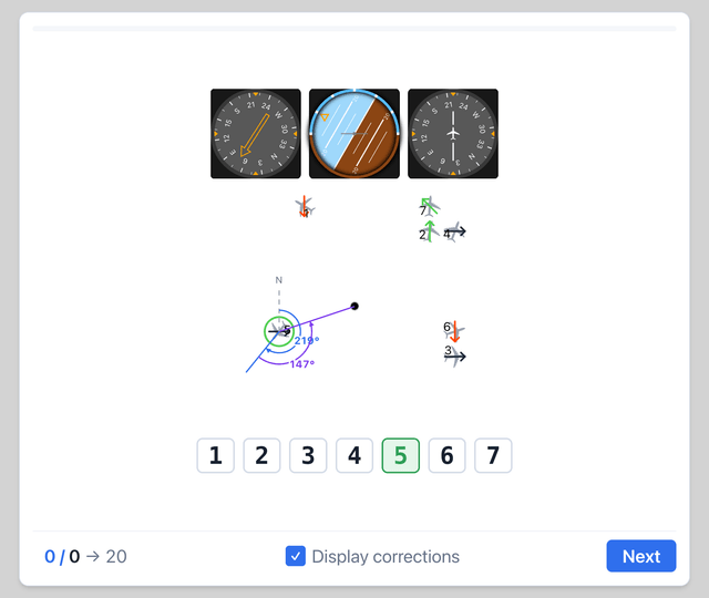 COMPASS - Spatial orientation - Airline pilot psychometric test online on Pilotest
