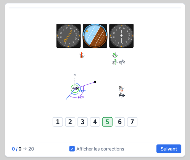 COMPASS - Orientation spatiale - Test psychotechnique pilote de ligne sur Pilotest
