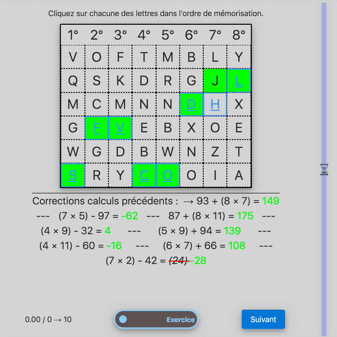 Calculs et mémorisation