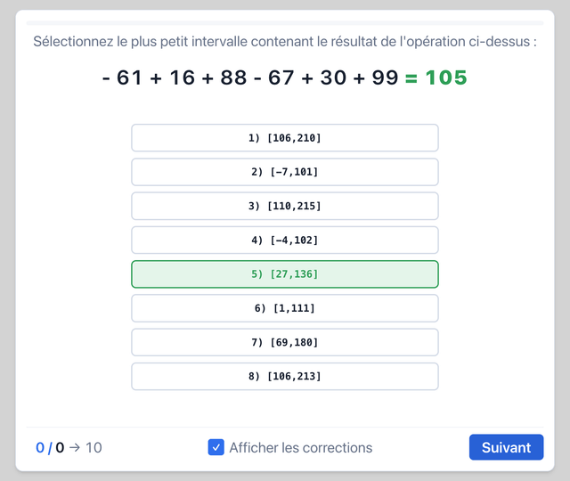 Calcul mental 2 - Test psychotechnique pilote de ligne sur Pilotest