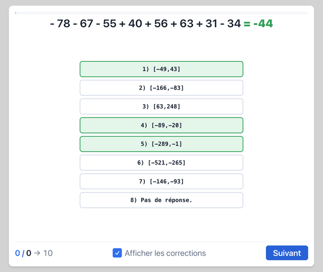Calcul mental 4 - Test psychotechnique pilote de ligne sur Pilotest