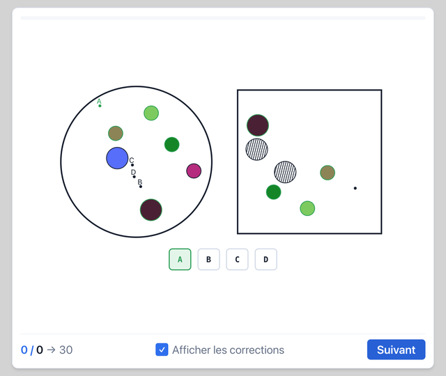 Cercles et Points - Test psychotechnique pilote de ligne sur Pilotest