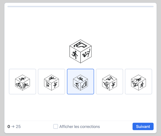 SAAIR - Comparaison de cubes - Test psychotechnique pilote de ligne sur Pilotest