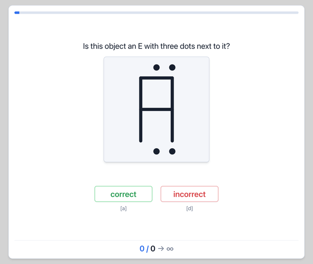 CUT-E - E with three dots - Airline pilot psychometric test online on Pilotest