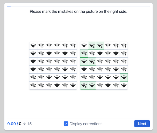 CUT-E - Spot the differences - Airline pilot psychometric test online on Pilotest