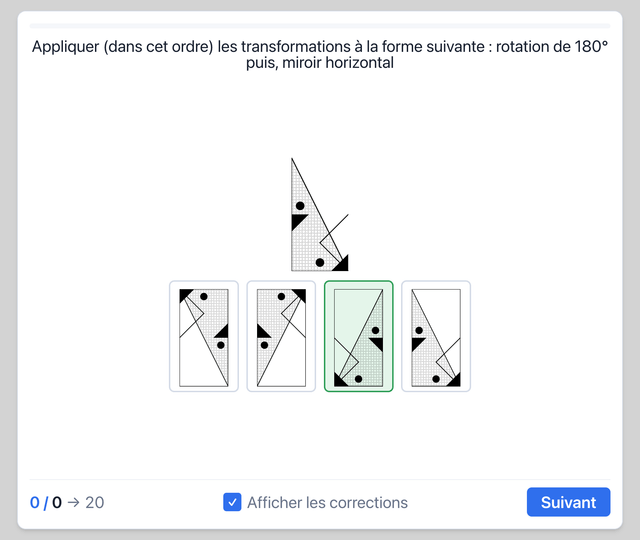 Formes transformées - Test psychotechnique pilote de ligne sur Pilotest