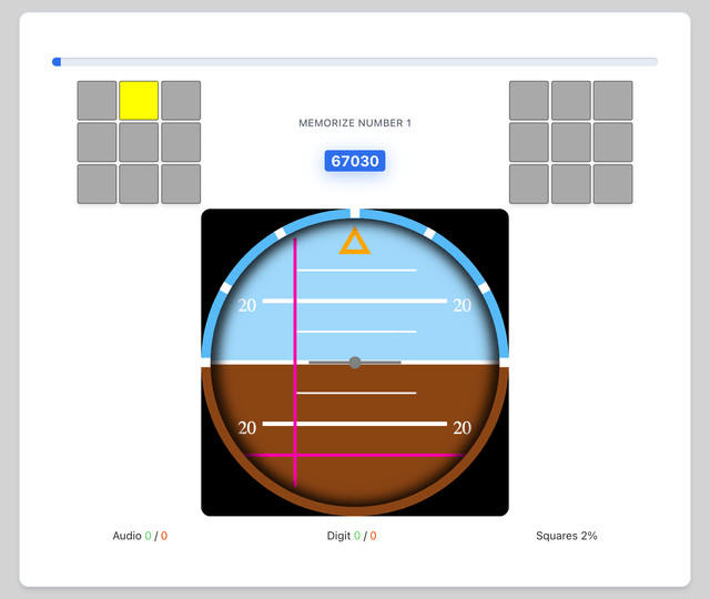 Global Multitasking - Airline pilot psychometric test online on Pilotest