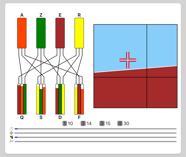 INTERPERSONAL - Multitasking with color tanks - Airline pilot psychometric test online on Pilotest