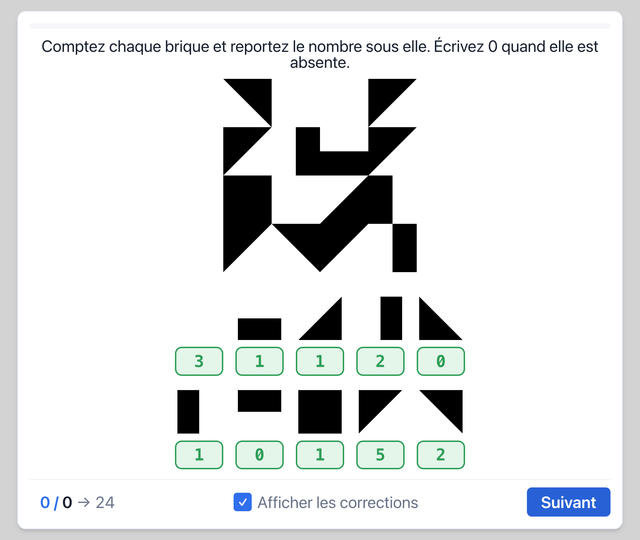 Tangram à compléter - Test psychotechnique pilote de ligne sur Pilotest