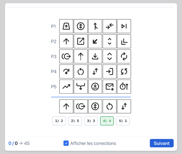 Tableaux de Bord - Test psychotechnique pilote de ligne sur Pilotest