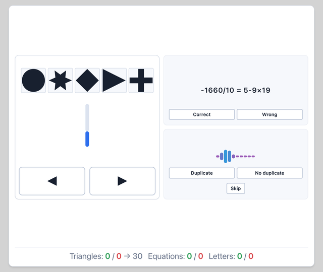 CUT-E - Triangle - Airline pilot psychometric test online on Pilotest