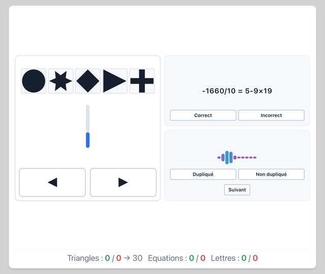 CUT-E - Triangle - Test psychotechnique pilote de ligne sur Pilotest