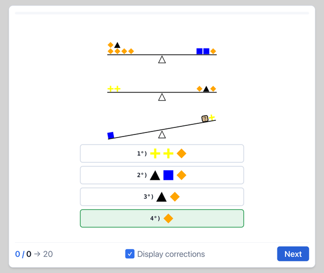 INTERPERSONAL - Weighing scales - Airline pilot psychometric test online on Pilotest